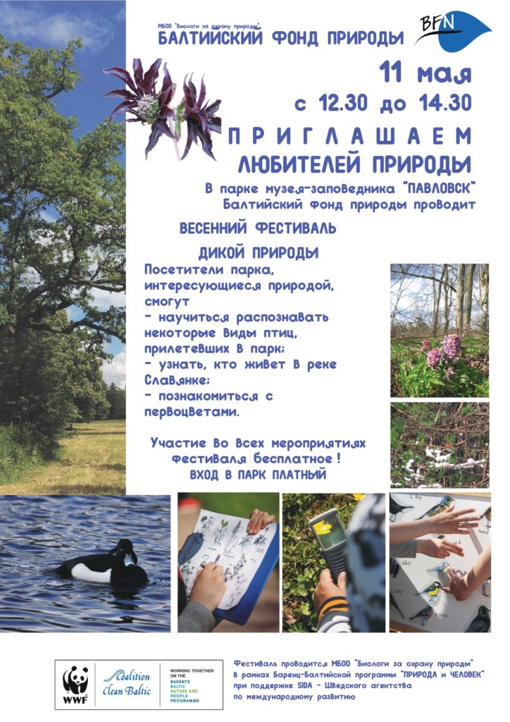 Приглашаем на Весенний фестиваль дикой природы в Павловском парке